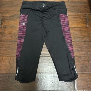 Athleta Women's Compression Leggings Bottoms Pants Marroon Side Panel Zipper M